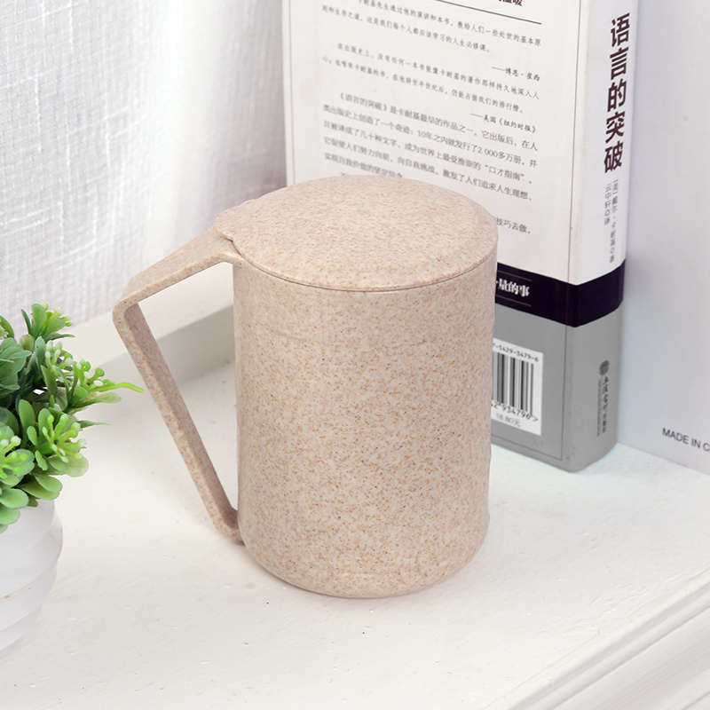 360ML Creative Eco Coffee Mug Wheat Straw Mug Tea Mug With Lid