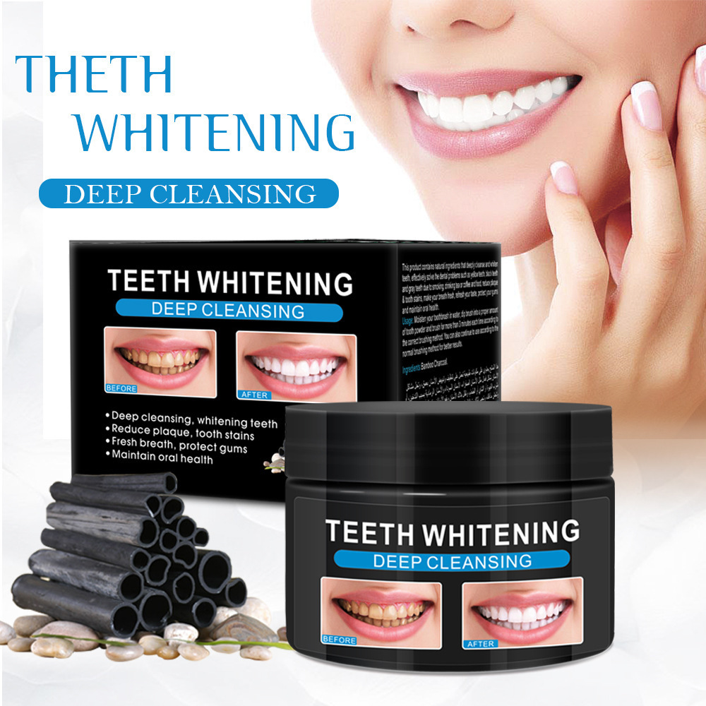 Private Label Natural Bamboo Charcoal Teeth Whitening Oral Hygiene Deep Cleaning Activated Carbon Tooth Whitening Powder