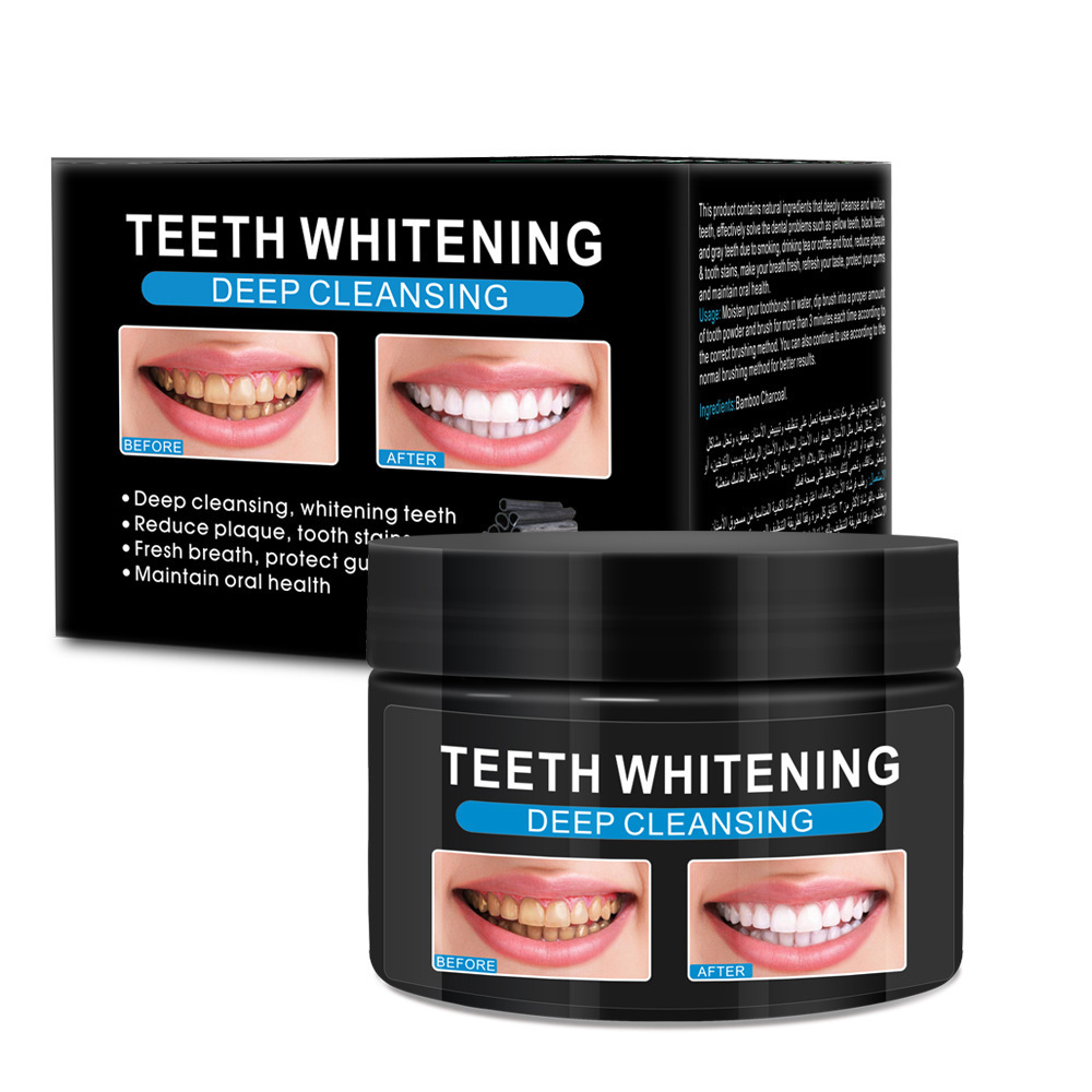 Private Label Natural Bamboo Charcoal Teeth Whitening Oral Hygiene Deep Cleaning Activated Carbon Tooth Whitening Powder