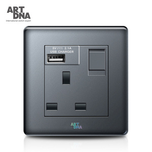 ARTDNA Wall Sockets Usb 13A BS Switched Socket With 2.1A USB Charger Uk Standred Lighting Switch And Sockets