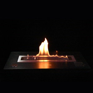 Outdoor & Indoor Portable Smokeless Fire Pit Clean Burning Alcohol Bio Ethanol Concrete Rectangular Tabletop Fireplace