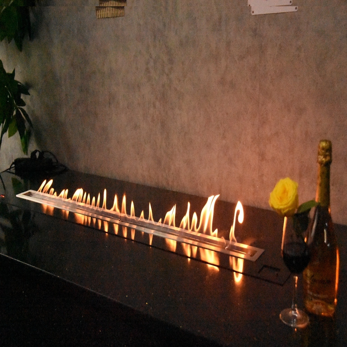 Customized Indoor Large Insert Bioethanol Fireplace Media Core Smart Bio Ethanol Decorate Surround Electric Fireplace