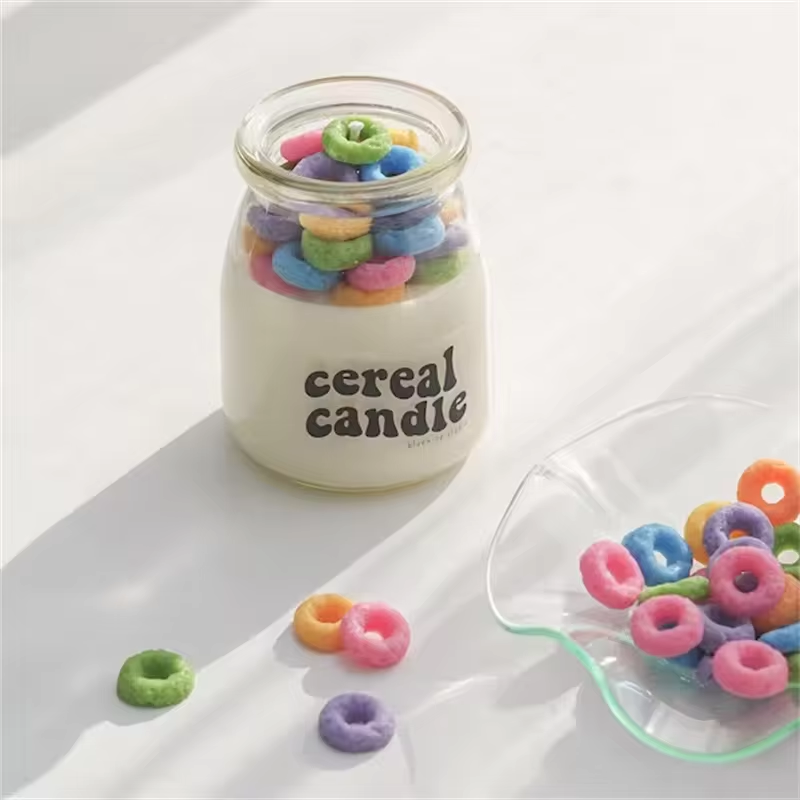 Milk Drink Container Pot 270ml Glass Jar Yogurt Glass round Jars Small Clear Glass Container for Candy Cake and Jam