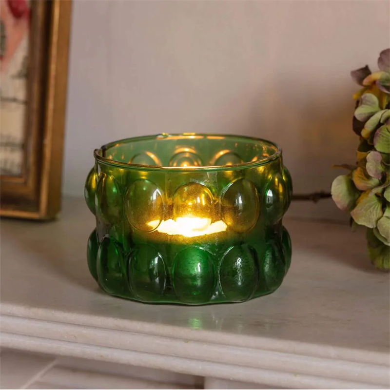 Handmade Hot Sale Creative Glass Container Candle Holder Custom Transparency Empty Glass Candle Jar with Ball Shape Wall