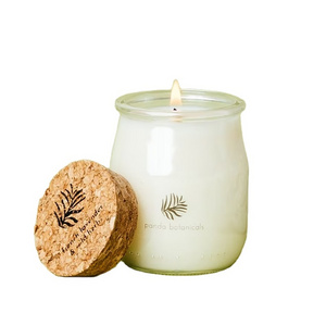 Customized handmade Luxury Aroma Fragrance Glass Jar Small Cork Natural Soy Wax Scented Candles in Bulk Supplier candle jar