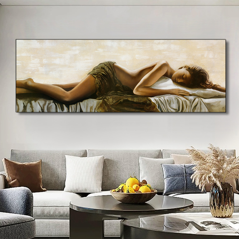 Fashion Decorative Painting Picture for Hotels Living Room Art Painting Sexy Nude Women Oil Printed Canvas Classical 1 Set 61024