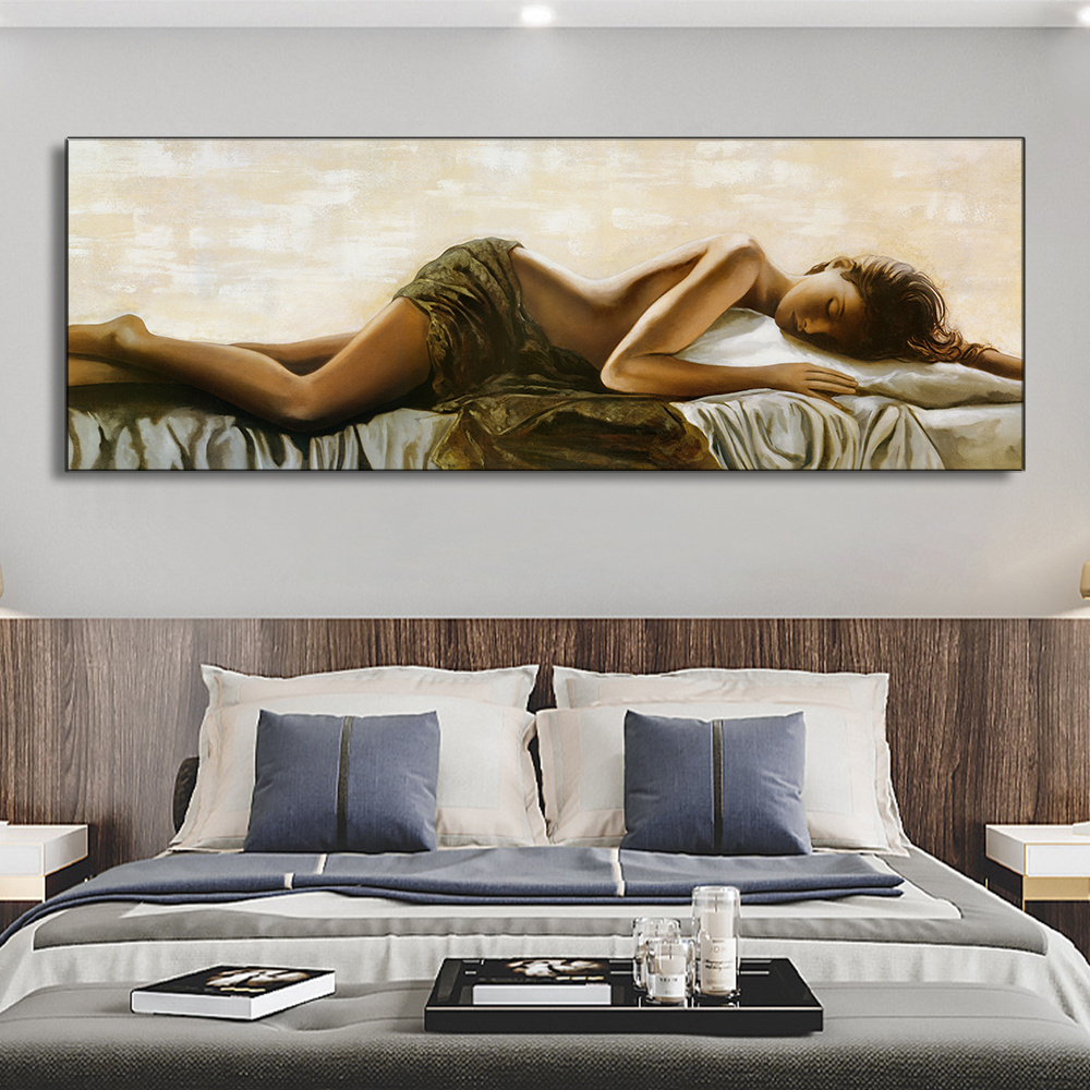 Fashion Decorative Painting Picture for Hotels Living Room Art Painting Sexy Nude Women Oil Printed Canvas Classical 1 Set 61024