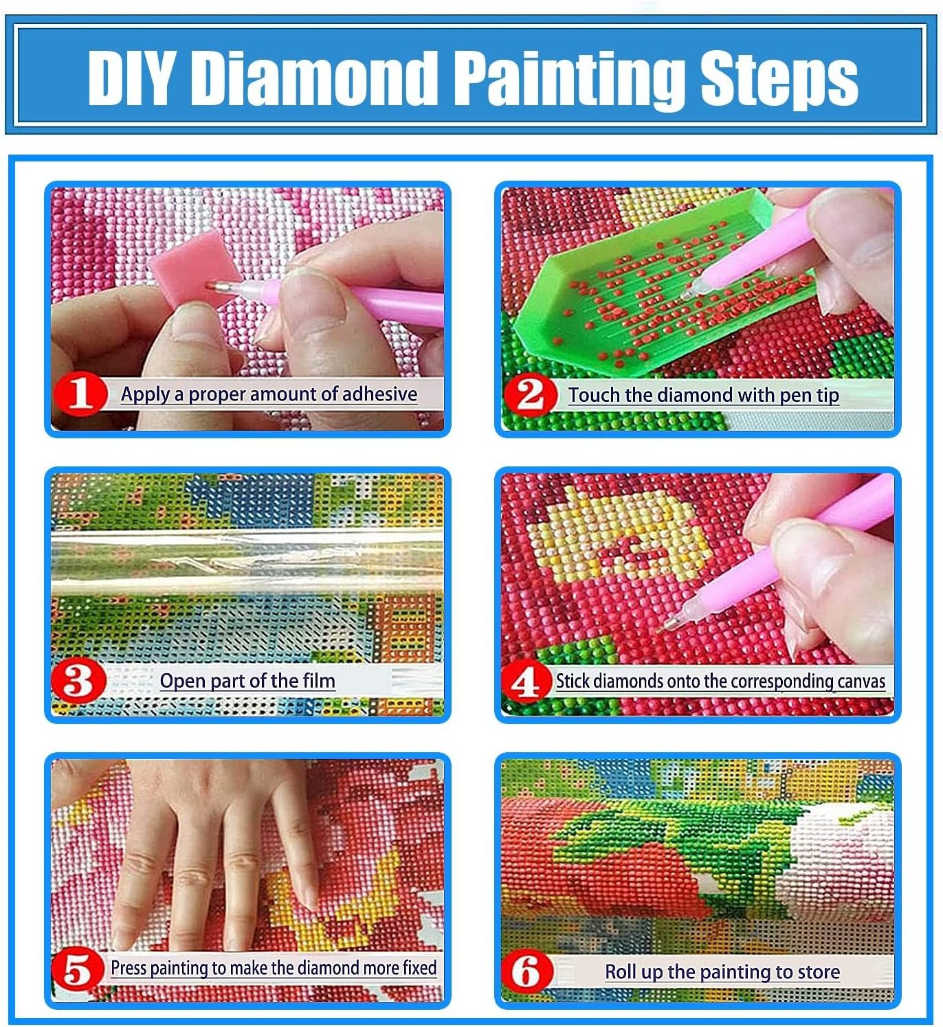 5D Diamond Art Kits for Adults Kids Beginner DIY Flowers Full Drill Paintings with Diamonds Gem Art for Adults Home Wall Decor