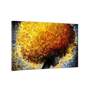 Wholesale Custom Black Woman Golden Hair Modern African Girl Canvas Paintings On The Wall Art Pictures Wall art