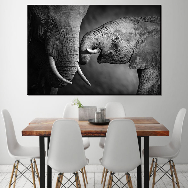 Elephant Animal Painting Wall Art Canvas Painting Art Poster Wall Pictures for Living Room Decoration Picture Art Print Wall