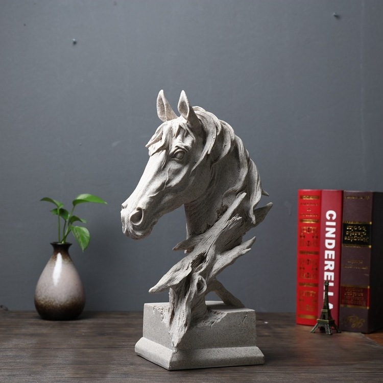 Beautifully Resin Horse Bust Sculptures,Animal Collectible Figurines for Home Decor Office Tabletop Cabinet decoration