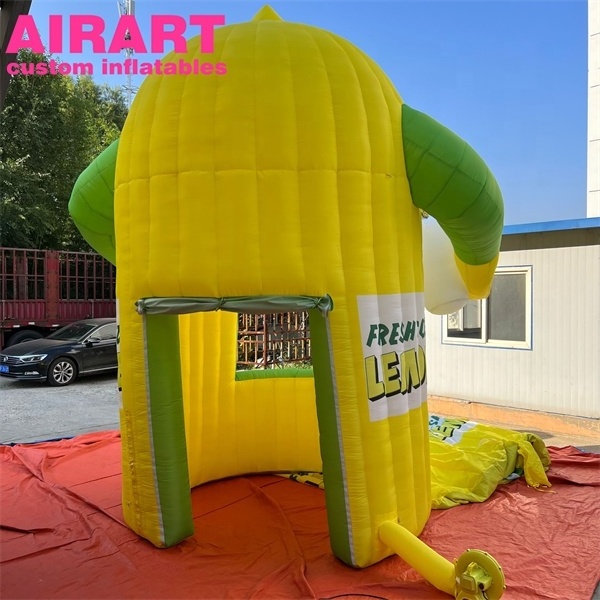 bespoke color inflatable lemon kiosk tent,air pop up large lemon fruit drink tent