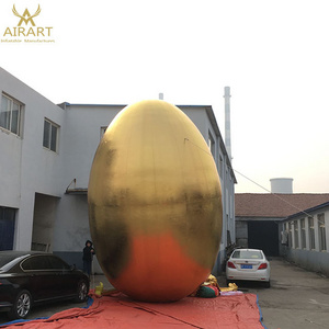 Outdoor giant inflatable gold eggs balloon for Easter decoration