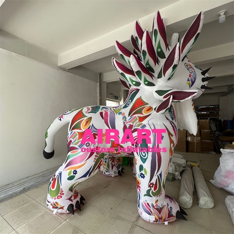 Printing pattern cartoon style inflatable lion model,activity decorating inflatable lion props