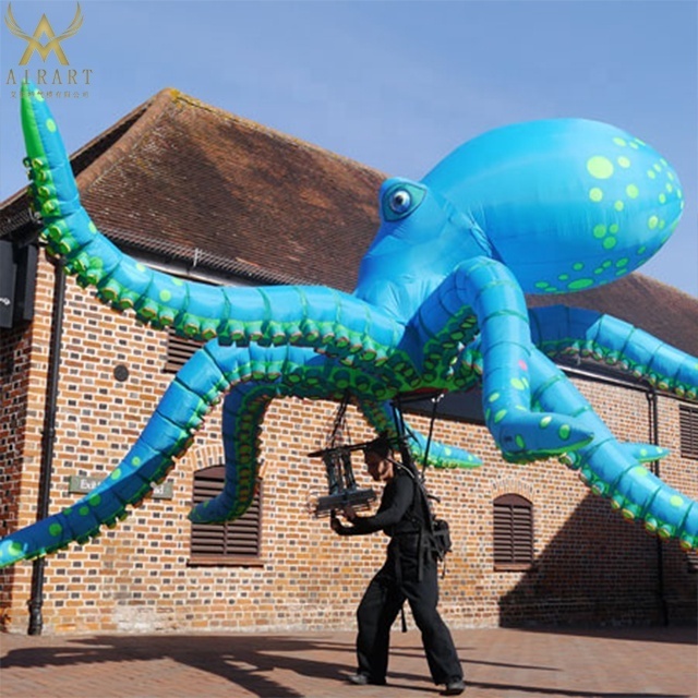 popular sale inflatable octopus puppet ,walking mascot inflatable jellyfish balloon parade animal