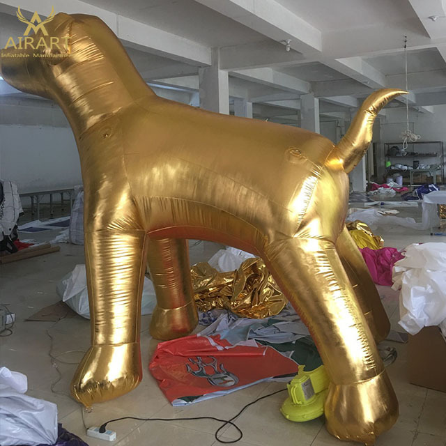 Customize Giant Inflatable Balloon Dog Advertising Luxury Gold Dog Z07