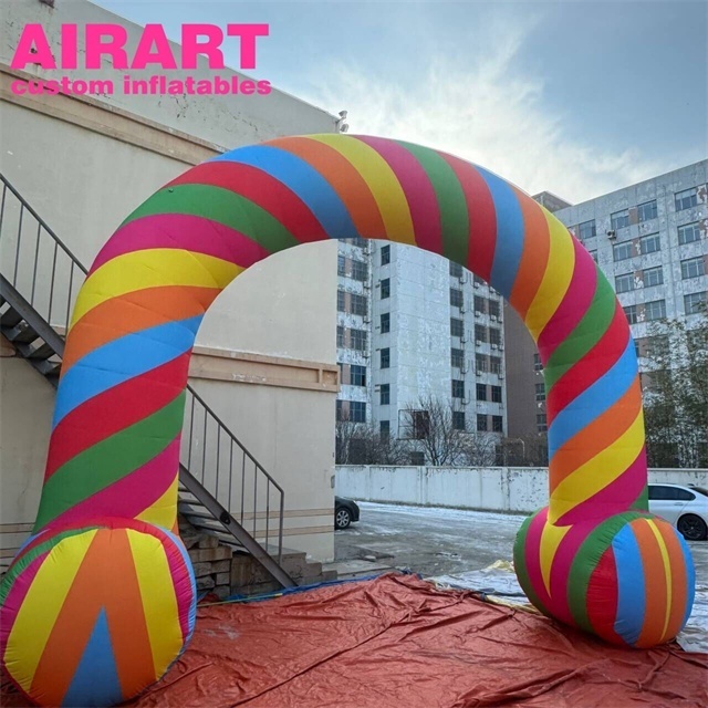 Party decoration inflatable rainbow arch, LED inflatable rainbow arch for event