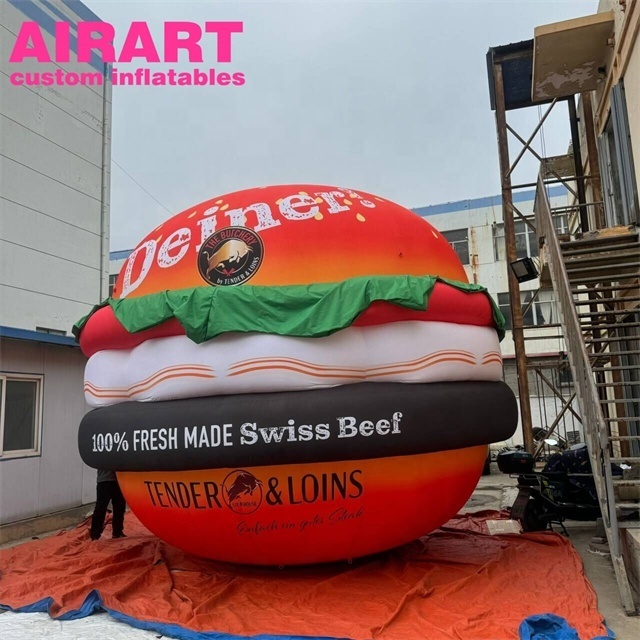 Burger restaurant advertising decorative inflatable burger, Giant inflatable burger for publicity