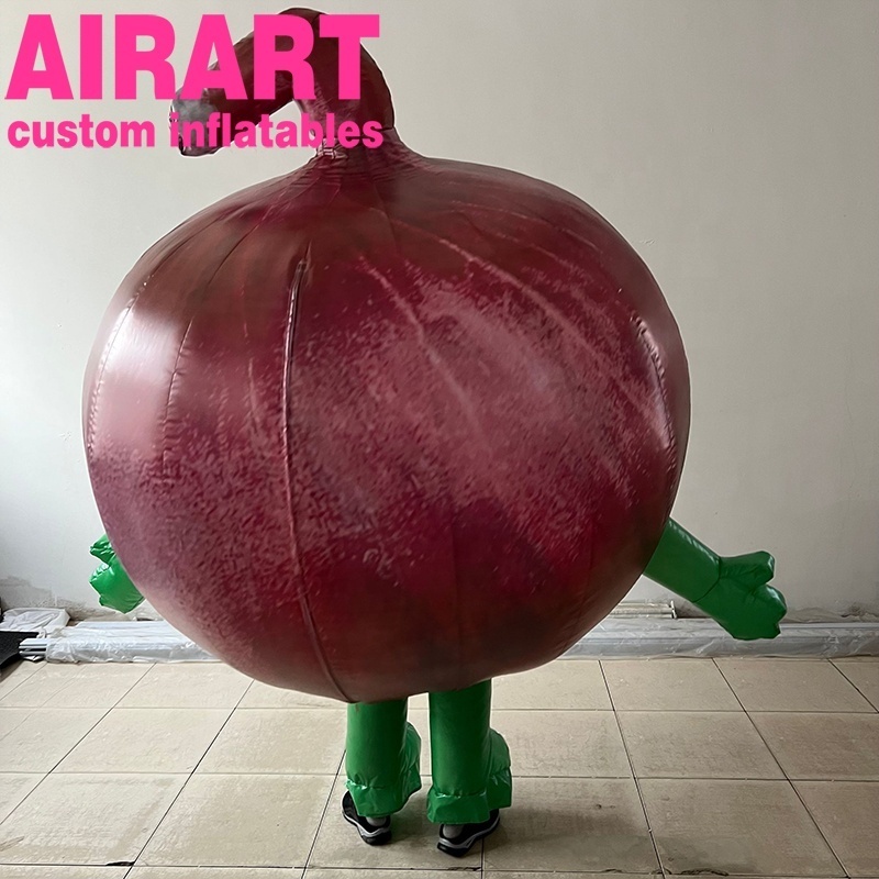 advertising decoration air blow battery costume,inflatable onion mascot costume