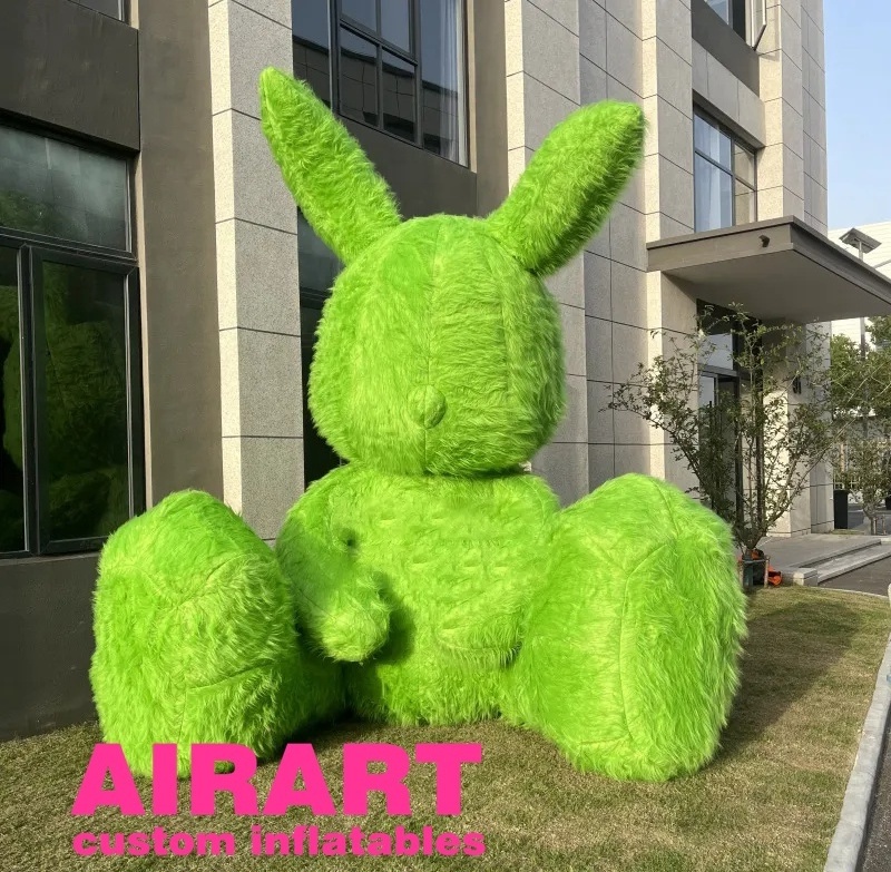 Green Plush Mascot Animal Rabbit Giant Inflatable Plush Bunny