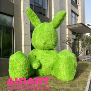 Green Plush Mascot Animal Rabbit Giant Inflatable Plush Bunny