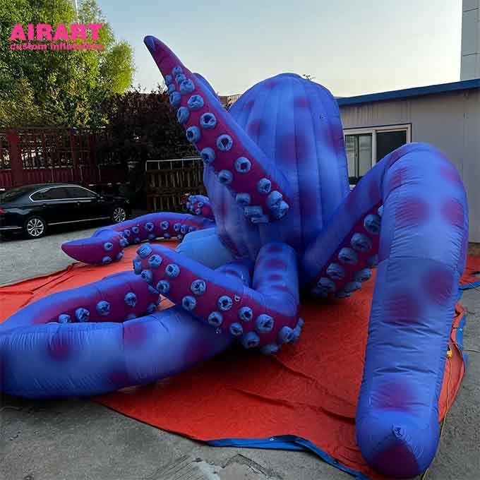 Led colorful inflatable octopus tentacles squid model tent