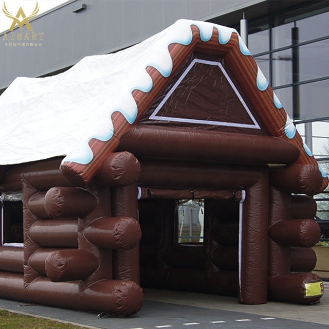 bespoke pattern realistic inflatable santa house,inflatable santa grotto for Christmas