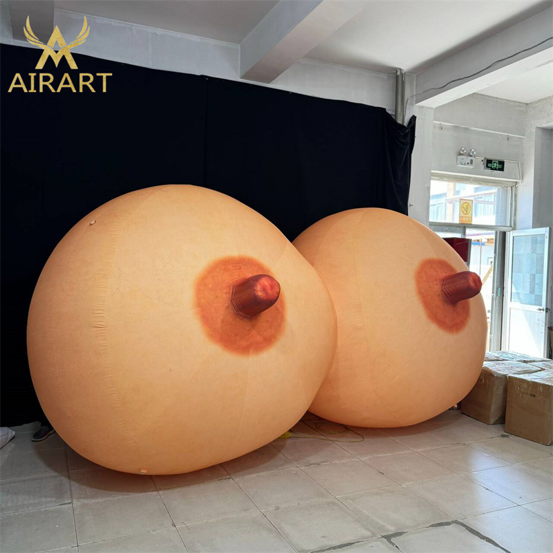 Customized inflatable woman breast,simulate activity decoration inflatable chest balloon