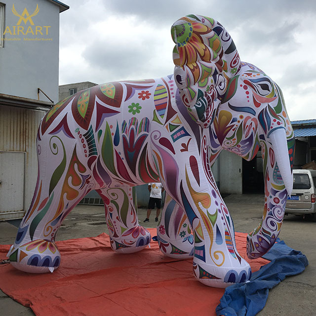 Custom inflatable animal design,Giant inflatable floral elephant