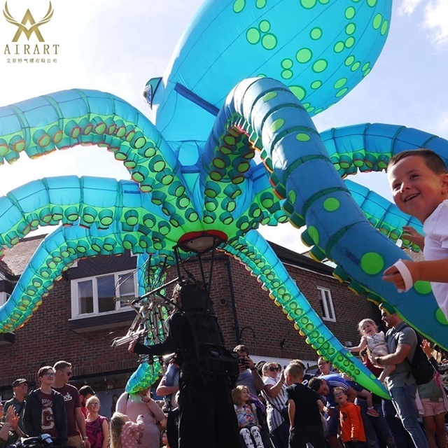 popular sale inflatable octopus puppet ,walking mascot inflatable jellyfish balloon parade animal