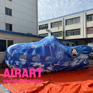 customized shape,inflatable slipper shoe balloon,blow up shoes model giant blue Crocs for advertising decoration