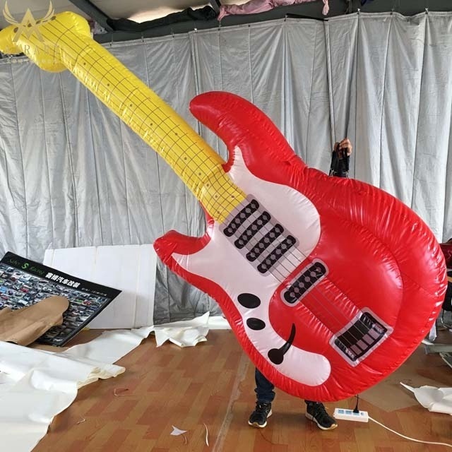 Music event props adorn giant inflatable guitar,Inflatable guitar prop balloon