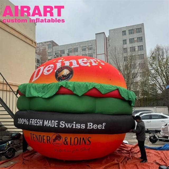 Burger restaurant advertising decorative inflatable burger, Giant inflatable burger for publicity