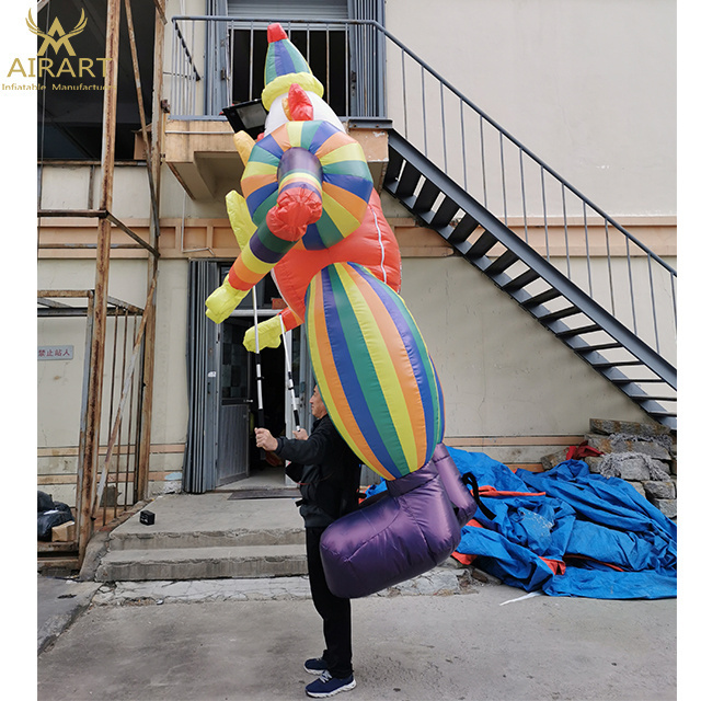 custom Outdoor activities Christmas inflatable puppet clown costumes for the Christmas carnival