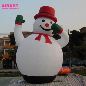 outdoor decoration broom props inflatable snowman, cheap inflatable Christmas snowman for advertising display