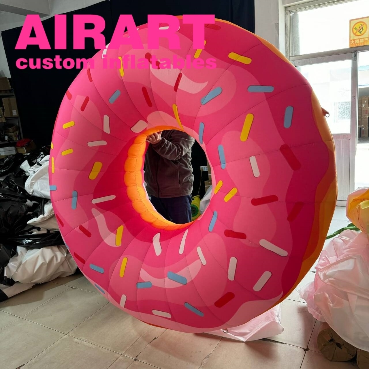 Hanging Inflatable Doughnut Desserts Shop Advertising Inflatable Decoration Customize Inflatable Donut