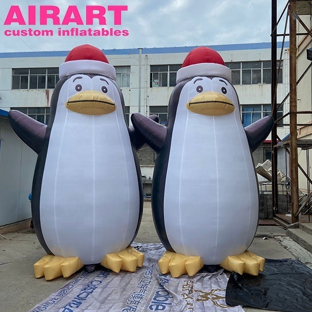 giant inflatable penguin, xmas festival decoration santa penguin cartoon for party 9