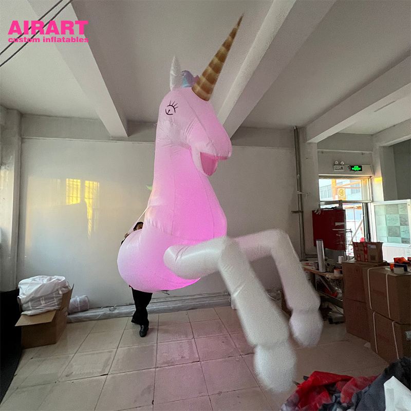 christmas parade event inflatable Rainbow horn horse costume for sale