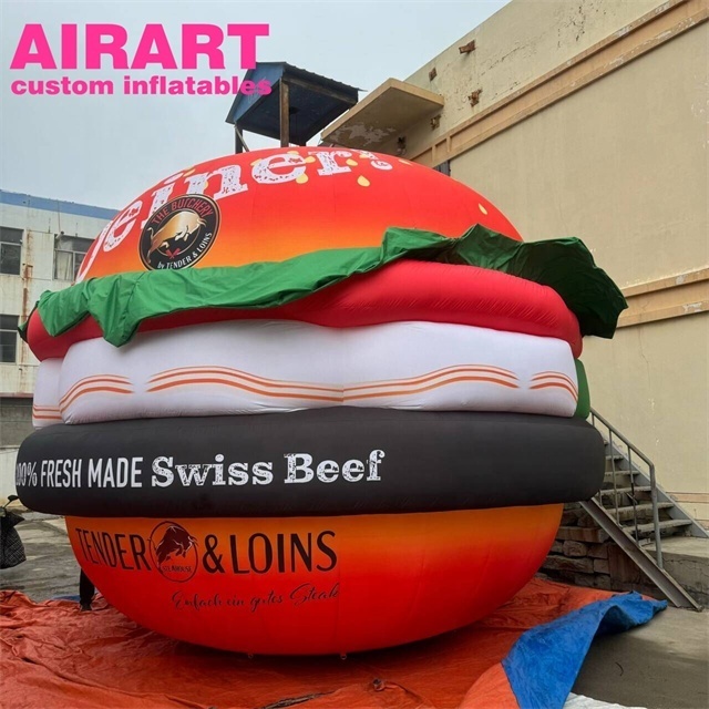 Burger restaurant advertising decorative inflatable burger, Giant inflatable burger for publicity