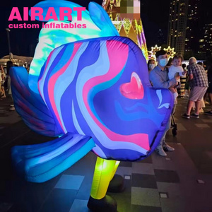 Led Lighting Inflatable Costumes Colorful Inflatable Suit Costume Walking Inflatable Fish Costume