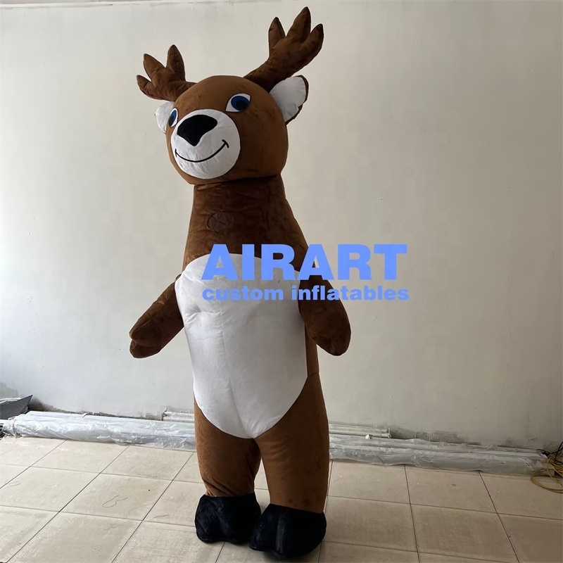 Christmas festival animal mascot inflatable deer costume,factory wholesale inflatable animal suit props