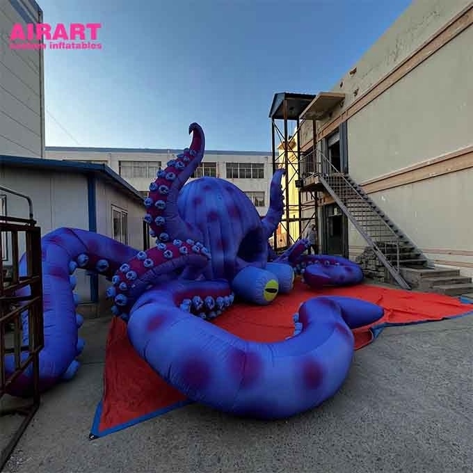 Led colorful inflatable octopus tentacles squid model tent