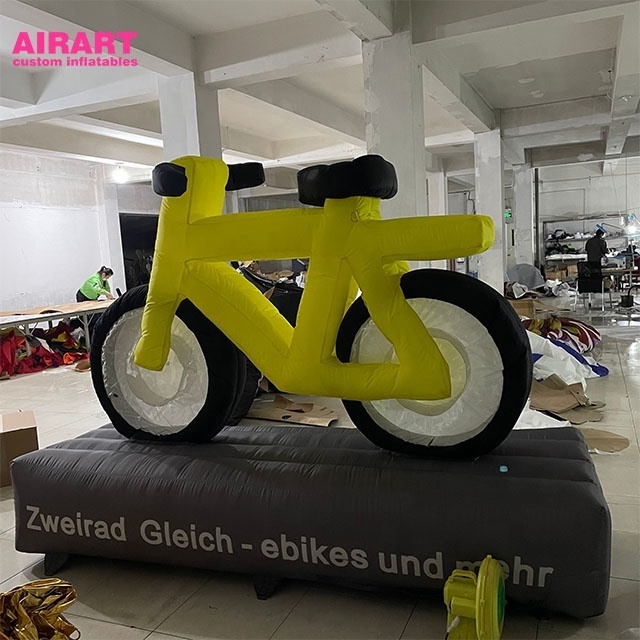 Outdoor advertising decorated inflatable custom bicycle, giant inflatable bicycle model for display