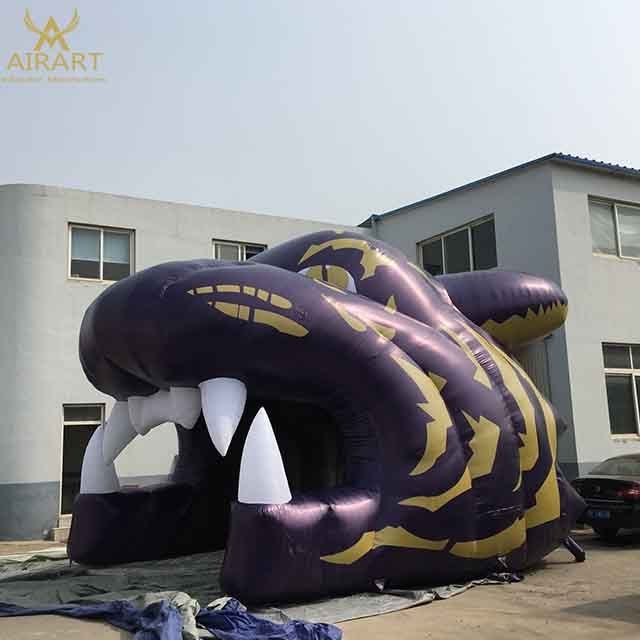 Sports Decoration Inflatable Panther Football Tunnel with Logo Advertisement