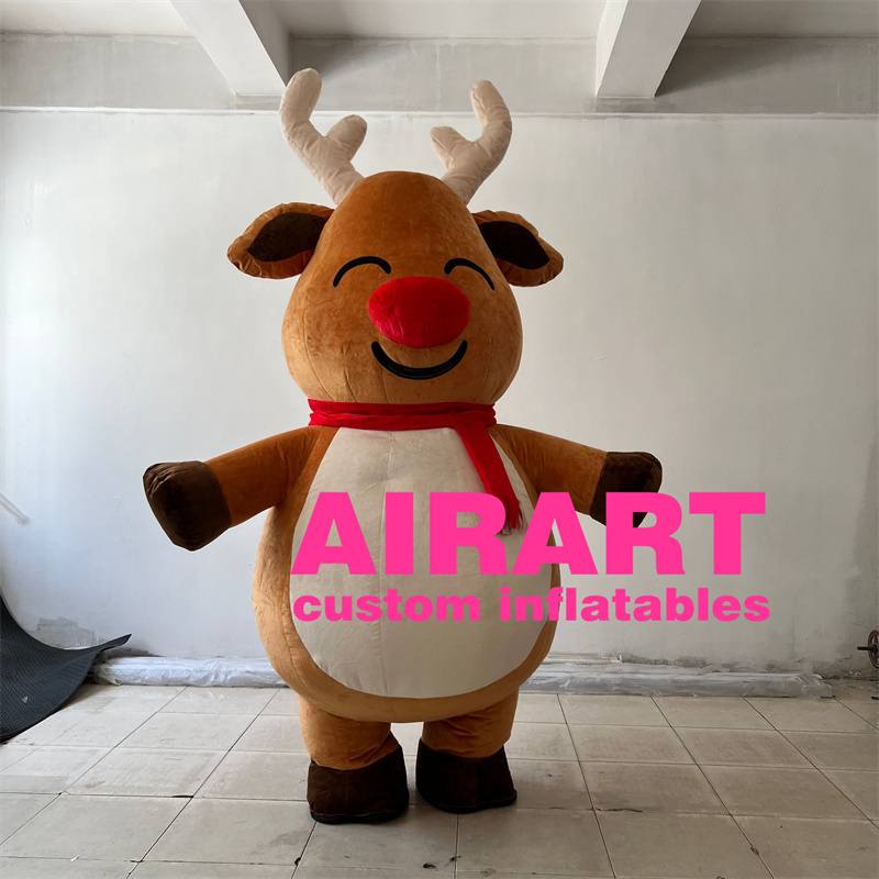 Plush material inflatable reindeer costume inflatable deer suit