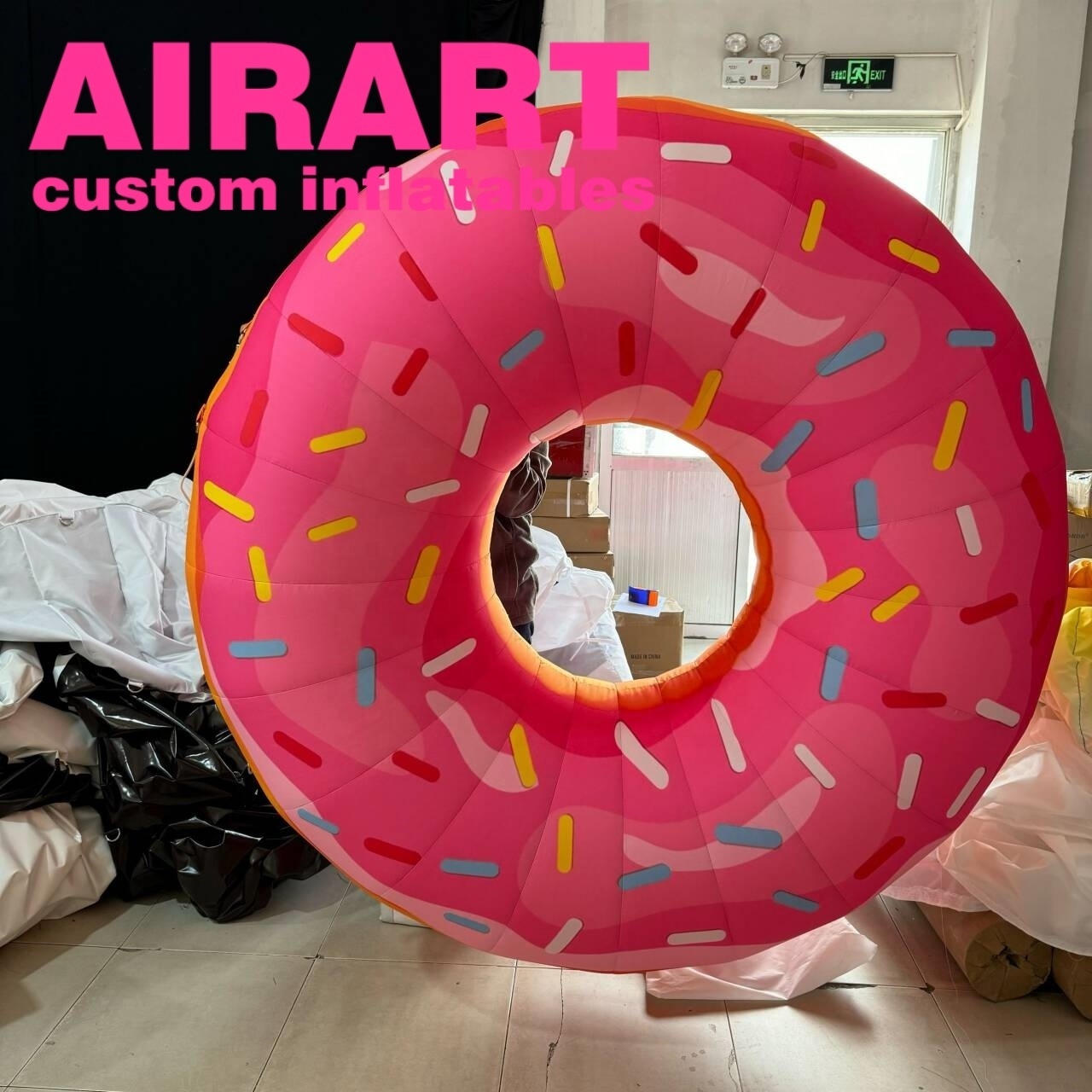 Hanging Inflatable Doughnut Desserts Shop Advertising Inflatable Decoration Customize Inflatable Donut