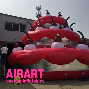 Multi layered cake inflatable birth day cake balloon,DIY color inflatable Cherry cake for shop advertising decoration