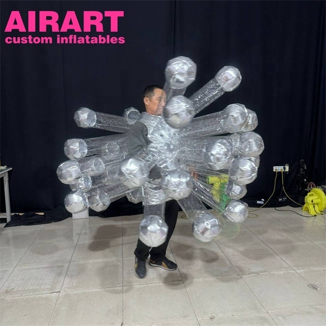 Activity decoration transparent inflatable ball costume, custom inflatable adult costume for walking