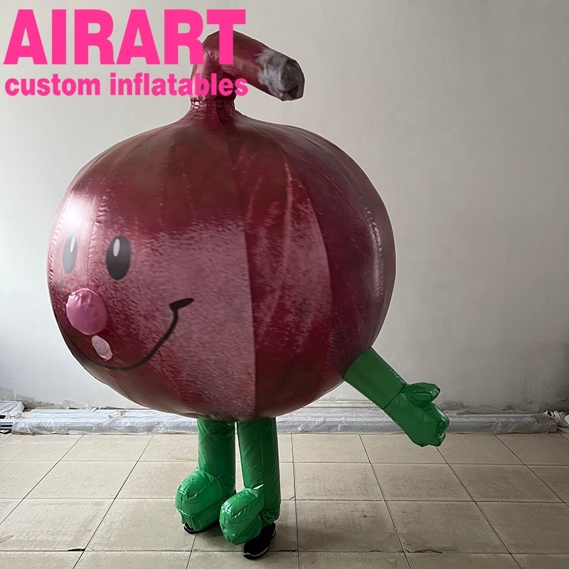 advertising decoration air blow battery costume,inflatable onion mascot costume