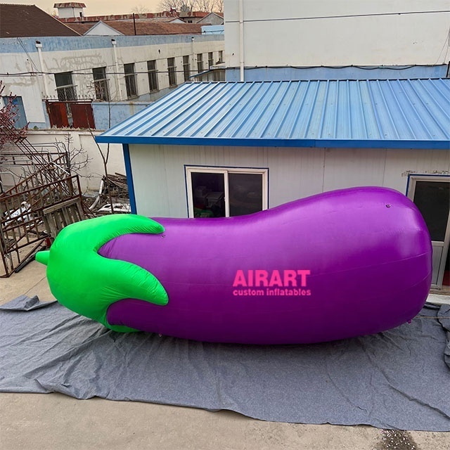 Simulation Model Giant Advertising Inflatable Eggplants For Sale